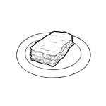 Dibujo para colorear Porcion De Lasana Para Pintar Y Colorear Una Deliciosa Lasana A La Bolognesa