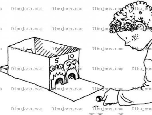 Dibujo para colorear Juego De Canicas Dibujo De Un Nino Jugando Cincos Para Pintar Y Colorear Idea De Un Juego Hecho En Casa