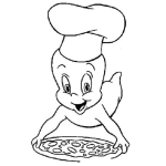 Dibujo para colorear Casper Pizza Dibujo De Gasparin Con Una Pizza Para Pintar Y Colorear