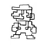 Dibujo para colorear El Primer Mario Bros Dibujo De Mario Bros Digital De 8 Bits Para Pintar Y Colorear mariobros original