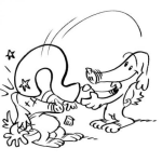 Dibujo para colorear Dudaso Dibujo De Golpe Con Un Signo De Interrogacion Para Pintar Y Colorear Golpe Con Una Pregunta De Debate Presidencial
