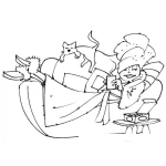 Dibujo para colorear Dibujo De Mujer Con Gato En Un Sofa Para Pintar Y Colorear