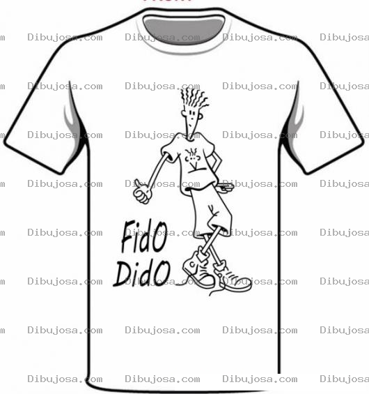 Dibujo para colorear Playera De Sevenup Para Pintar Y Colorear Dibujo De Fido Dido Mascota De 7up