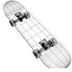 Dibujo para colorear Patineta 3d Dibujo De Patineta En Autocad Para Pintar Y Colorear Patineta Para Renderizar A Mano