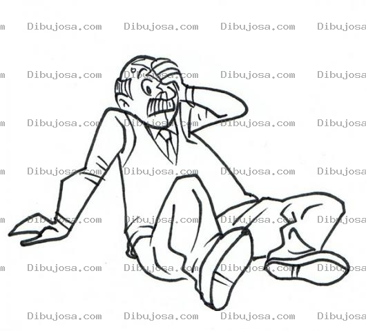 Dibujo para colorear Hombre Caido Dibujo De Un Hombre Que Se Cayo Y Esta Tirado En El Suelo Para Pinta Ry Colorear