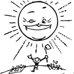 Dibujo para colorear Dia Soleado Dibujo De Agricultor Dando Gracias A DIOS Por El Sol Para Pintar Y Colorear Siembra Bendecida