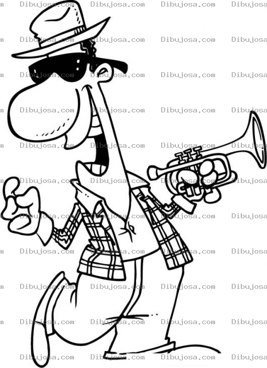 Dibujo para colorear Dibujo De Trompetista Feliz Para Colorear