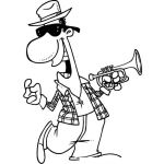 Dibujo para colorear Dibujo De Trompetista Feliz Para Colorear