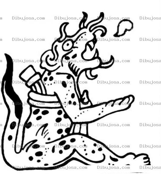 Dibujo para colorear Tigremaya Dibujo De Tigre Maya Para Pintar Y Colorear Leopardo Maya