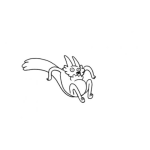 Dibujo para colorear Zorro Saltano Desde El Techo Para Pintar Y Colorear