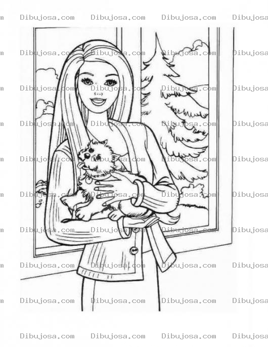 Dibujo para colorear La perrita de Barbie
