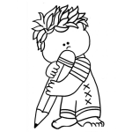 Dibujo para colorear Cutecolors bebe con lapiz para colorear