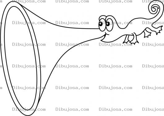 Dibujo para colorear Dibujo De Iguana Trompeta Para Pintar Y Colorear