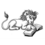 Dibujo para colorear Leonlector Dibujo De Leon Leyendo Un Libro Para Colorear