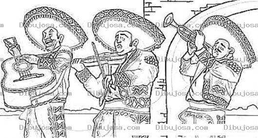 Dibujo para colorear Mariachi En Guatemala Dibujo De Mariachi Tocando En El Acueducto De La Zona 13 Para Pintar Y Colorear
