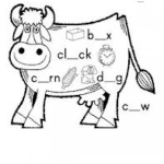 Dibujo para colorear Dibujo Para Aprender Ingles Coloreando Palabras Con La Letra O Boxclockcorndogcow  Para Pintar Box Clock  Corn Dog Cow