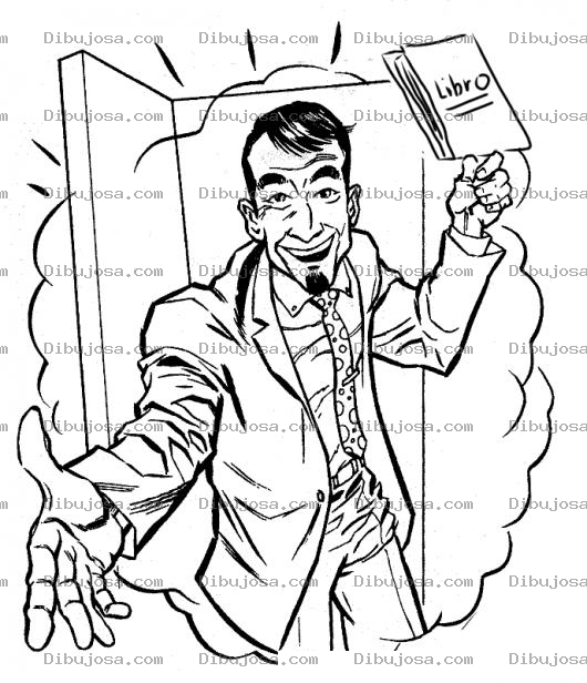 Dibujo para colorear Vendedor De Libros Para Coloread Dibujo De Un Vendedor Entusiasta Vendiendo Libros De Puerta En Puerta Con La Actitud Que Todo Vendedor Deberia Tener Una Buena Sonrisa Perseerancia Y Gavilidad De Persuacion