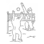 Dibujo para colorear Monos Jugando Voleyball Para Coloreara Bolibol De Playa