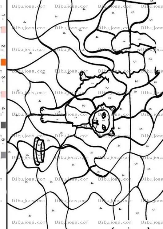 Dibujo para colorear Colorear Gatitio Escondido por numeros