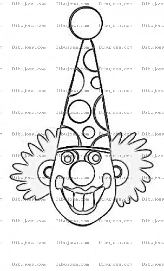 Dibujo para colorear Dibujo De Payaso Con Sombrero De Cono Para Pintar Y Colorear