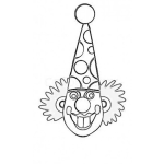 Dibujo para colorear Dibujo De Payaso Con Sombrero De Cono Para Pintar Y Colorear