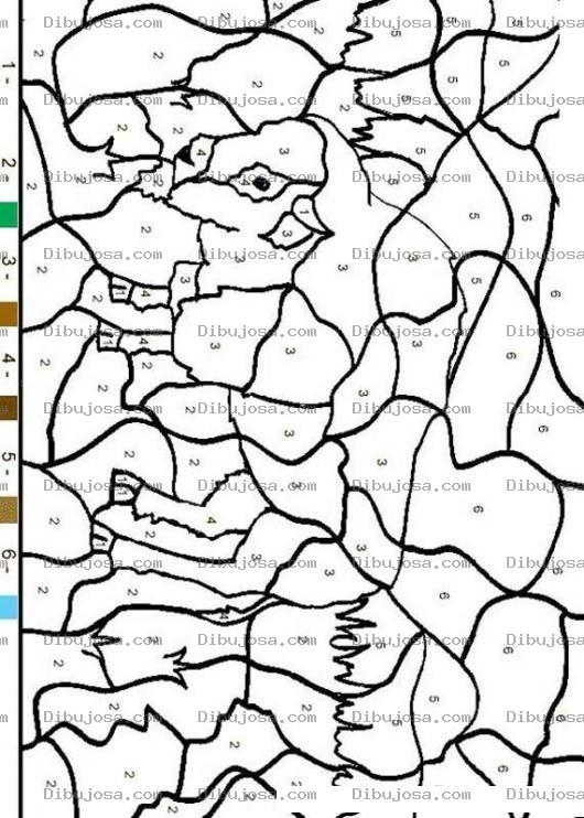 Dibujo para colorear Colorear Toro Escondido por numeros