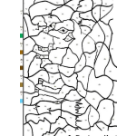 Dibujo para colorear Colorear Toro Escondido por numeros