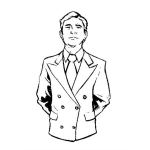 Dibujo para colorear Dibujo De Hombre Con Saco Y Corbata Para Pintar Y Colorear