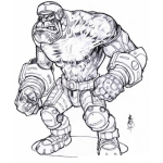 Dibujo para colorear Musculoso Mandibulon Para Pintar Y Colorear