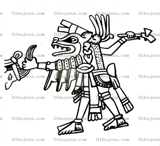 Dibujo para colorear Decapitacion Maya Para Colorear