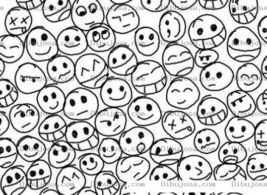 Dibujo para colorear Muchas Caras Para Colorear