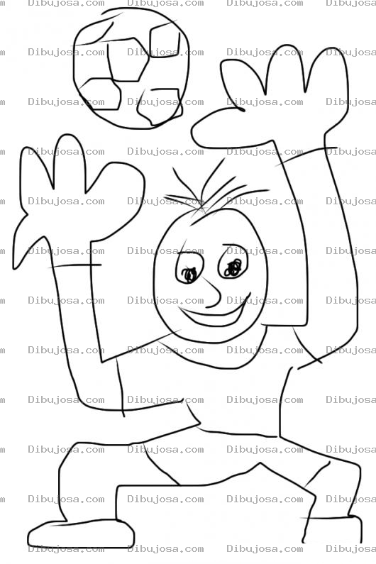 Dibujo para colorear Cabeza De Nance Dibujo De Un Portero Cabezade Nance Con Guantes De Guardameta Y Pelota De Futbol Para Colorear