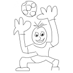 Dibujo para colorear Cabeza De Nance Dibujo De Un Portero Cabezade Nance Con Guantes De Guardameta Y Pelota De Futbol Para Colorear