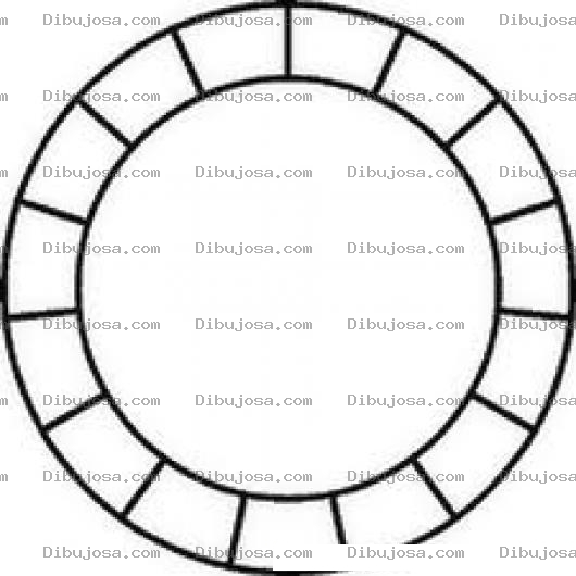 Dibujo para colorear Disco De 15 Sectores Para Pintar Y Colorear Linea De Tren Circular