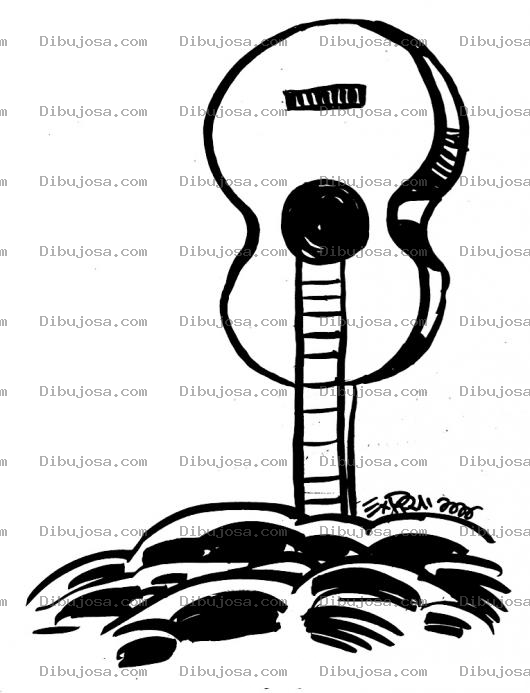 Dibujo para colorear Tumba De Guitarrista Para Colorear