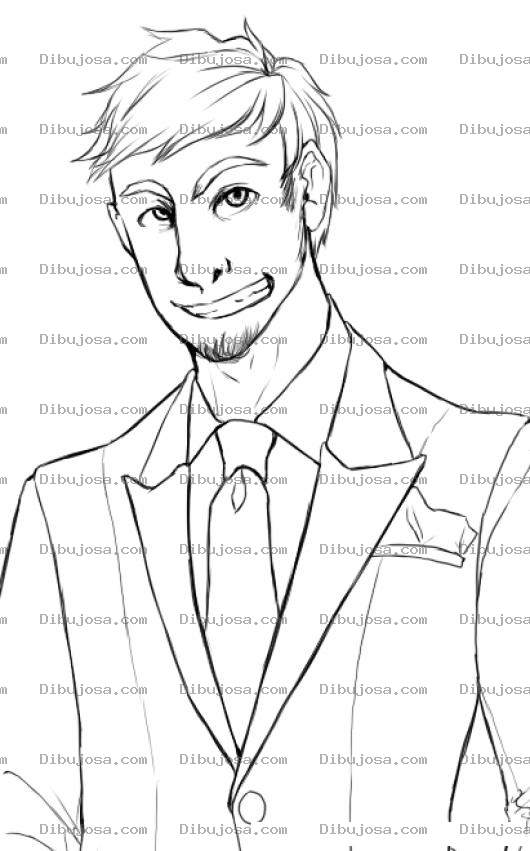 Dibujo para colorear Rubio Con Saco Y Corbata Para Colorear