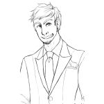 Dibujo para colorear Rubio Con Saco Y Corbata Para Colorear