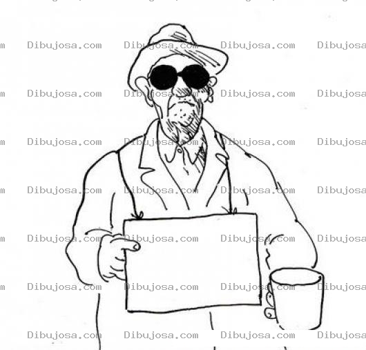 Dibujo para colorear Ciego Limosnero Dibujo De Mendigo Piendo Limosna Para Pintar Y Colorear