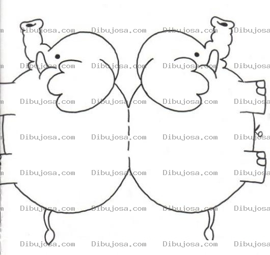 Dibujo para colorear Dibujo de Elefante para colorear y recortar