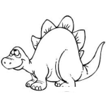 Dibujo para colorear Dinosaurio Timido Para Colorear