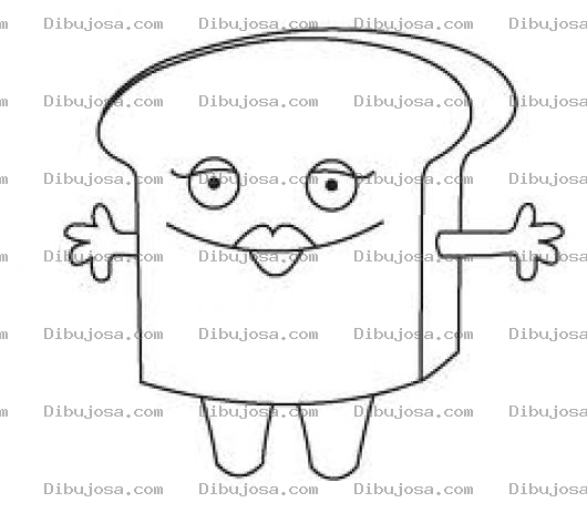 Dibujo para colorear Dibujo De Una Rodaja De Pan Para Colorer