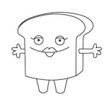Dibujo para colorear Dibujo De Una Rodaja De Pan Para Colorer