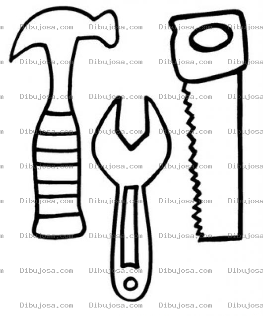 Dibujo para colorear Colorear herramientas de carpintero