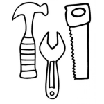 Dibujo para colorear Colorear herramientas de carpintero