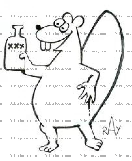 Dibujo para colorear Medicina De Castor Para Colorear Dibujo De Un Castor Con Un Frasco De Medicina