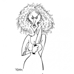 Dibujo para colorear Mujer Espantosa Con Cuchillo Para Pintar Y Colorear