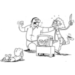 Dibujo para colorear Violencia Familiar Dibujo De Papa Peleando Con Mama Para Pintar Y Colorear Esposos Peleando