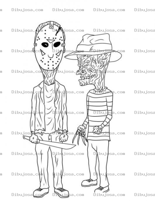 Dibujo para colorear Viernes13 Dibujo De Fredy Cruger Para Pintar Y Colorear Viernes 13