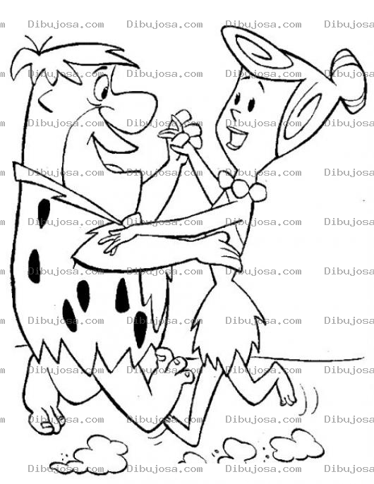 Dibujo para colorear El Baile De Los Picapiedra Dibujo De Pedro Pica Piedra Bailando Con Vilma Para Pintar Y Colorear A Pedro Y Vilma Picapiedra