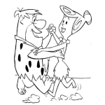 Dibujo para colorear El Baile De Los Picapiedra Dibujo De Pedro Pica Piedra Bailando Con Vilma Para Pintar Y Colorear A Pedro Y Vilma Picapiedra